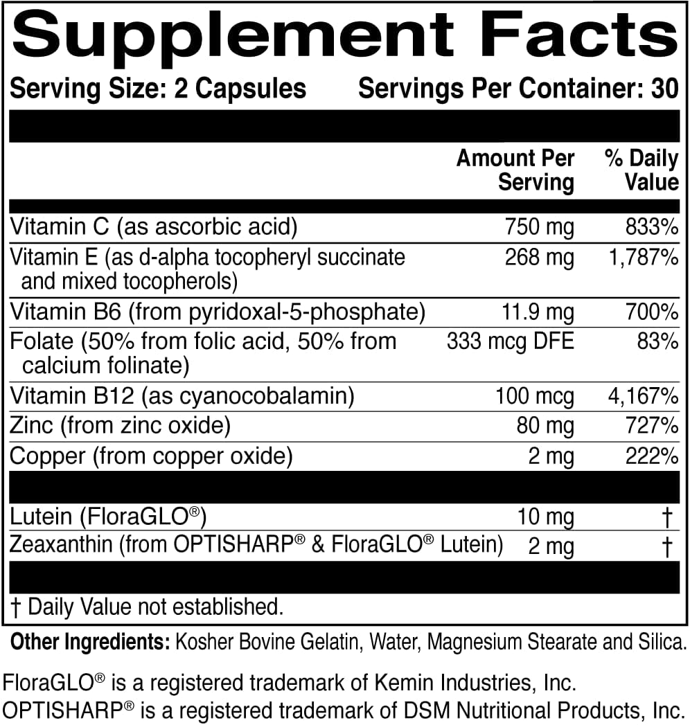 ScienceBased Health MacularProtect AREDS 2 Formula – Eye Health Supplement with Lutein, Zeaxanthin, and B Vitamins – 60 Capsules