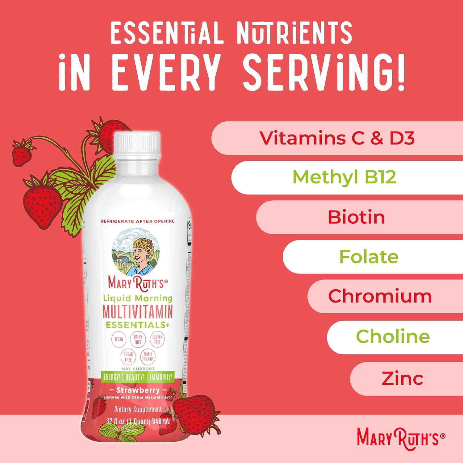 MaryRuth's Multivitamínico Líquido Esenciales+ 946 ml
