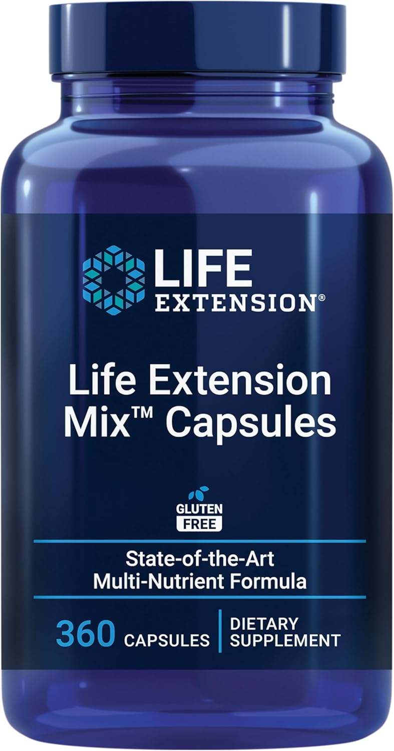 Life Extension Mix™ Cápsulas - Multivitamínico Avanzado con Minerales y Extractos de Frutas y Verduras, 360 Cápsulas