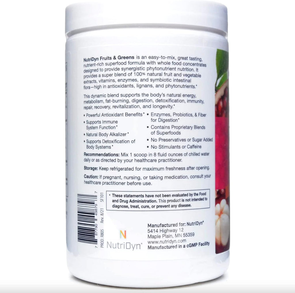 Nutri-Dyn Fruits & Greens Proteína en Polvo con Frutas y Verduras, 306 g (Pink Lemonade)
