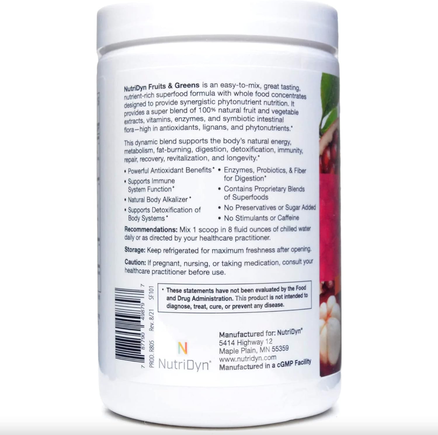 Nutri-Dyn Fruits & Greens Proteína en Polvo con Frutas y Verduras, 306 g (Pink Lemonade)