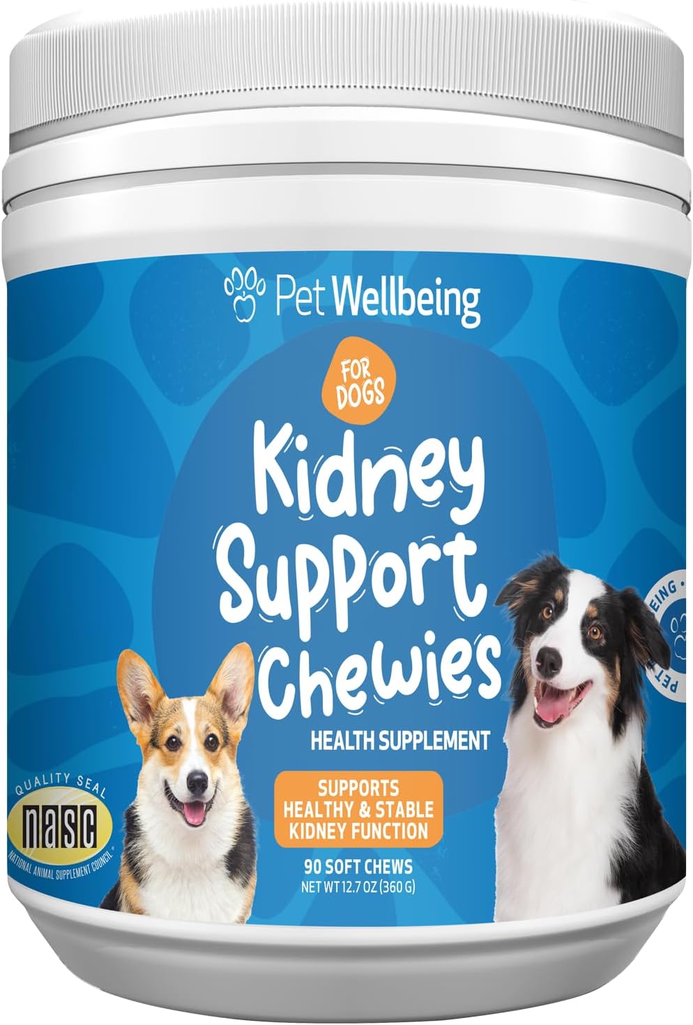 Pet Wellbeing Kidney Support Chewies para Perros - Apoyo Renal - 90 Masticables Blandas