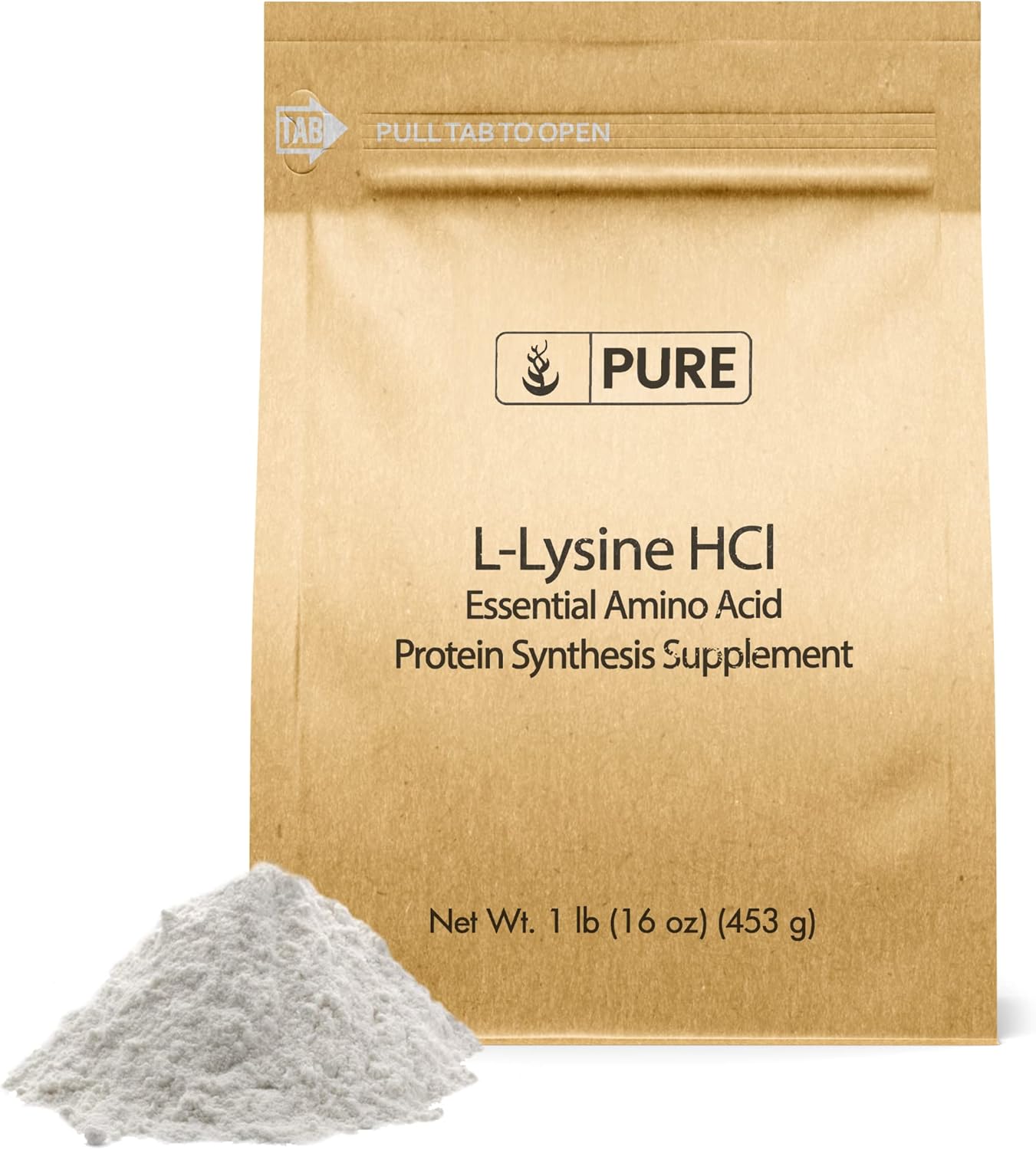 Pure Original Ingredients L-Lisina HCL (227 g) - Polvo de Aminoácido Esencial, No-GMO, Sin Gluten