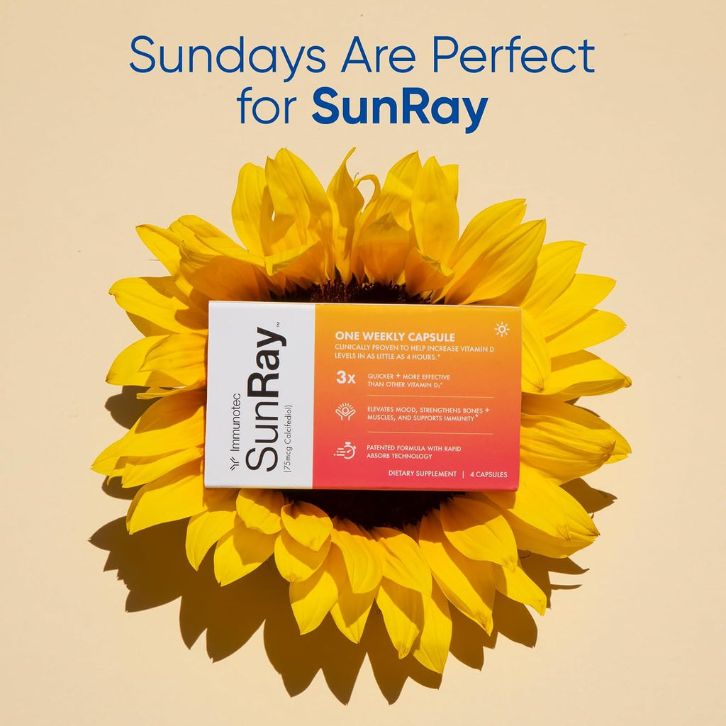 Sunray® Calcifediol – Suplemento de Vitamina D Activa de Alta Biodisponibilidad | 4 Cápsulas Semanales
