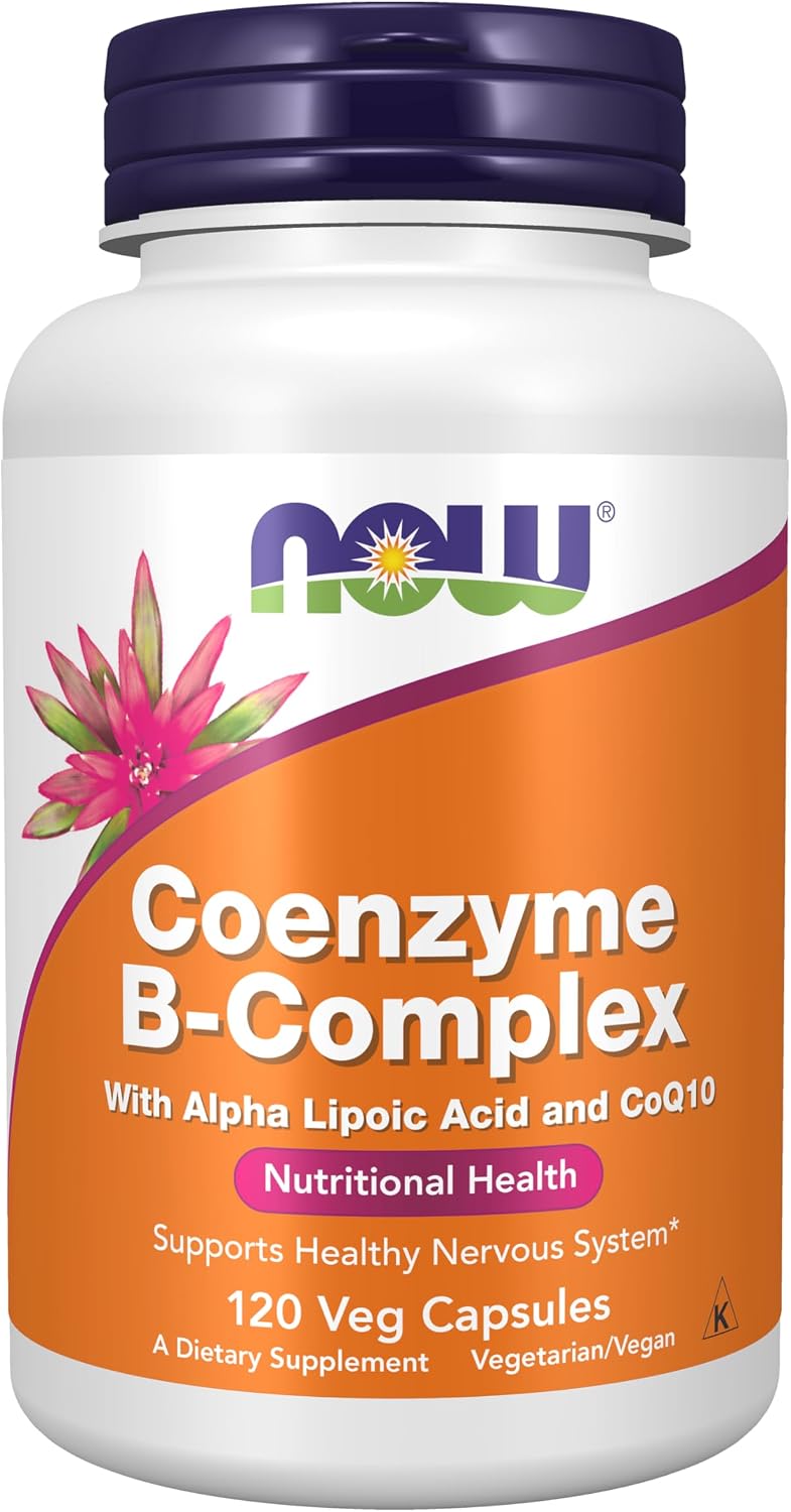 Now Supplements, Co-Enzyme B Complex con Ácido Alfa Lipoico y CoQ10, Salud Nutricional, 120 Cápsulas Veganas