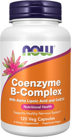 Now Supplements, Co-Enzyme B Complex con Ácido Alfa Lipoico y CoQ10, Salud Nutricional, 120 Cápsulas Veganas