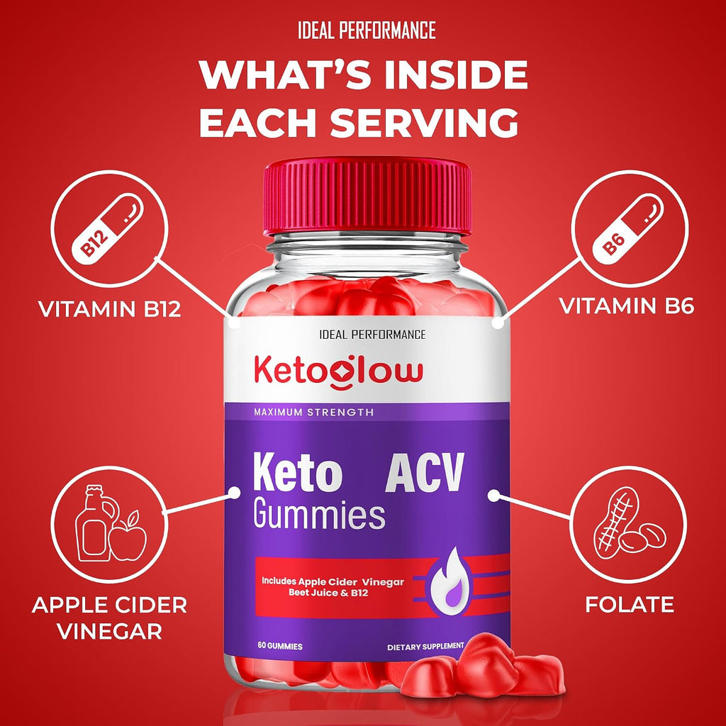 Keto Glow ACV Gummies, Gominolas Keto con Vinagre de Manzana - Fórmula Avanzada (3 Paquetes)
