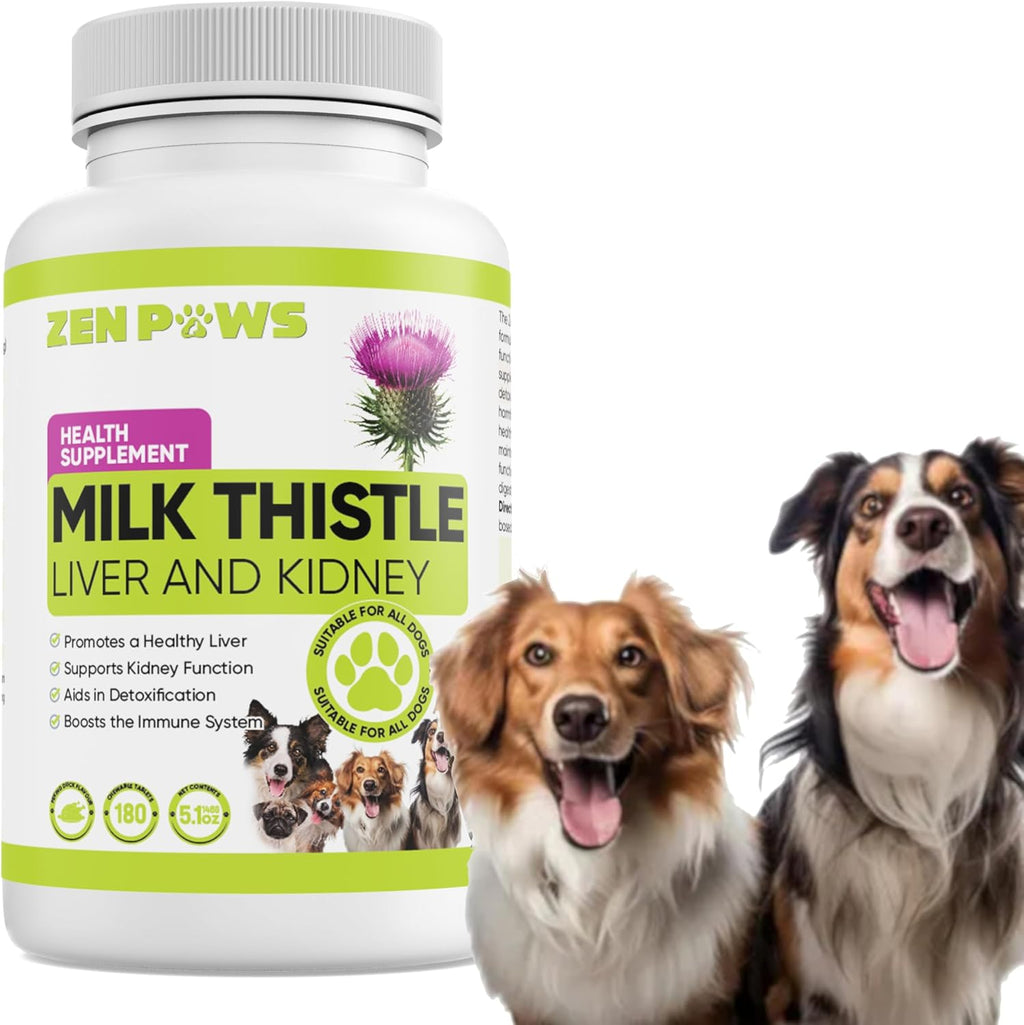 Zenpaws Cardo Mariano para Perros - 180 Comprimidos Masticables - 800 mg
