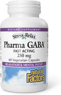 Natural Factors Pharma GABA - Suplemento para la Relajación, Sueño y Enfoque - 60 Comprimidos Masticables Vegetarianos