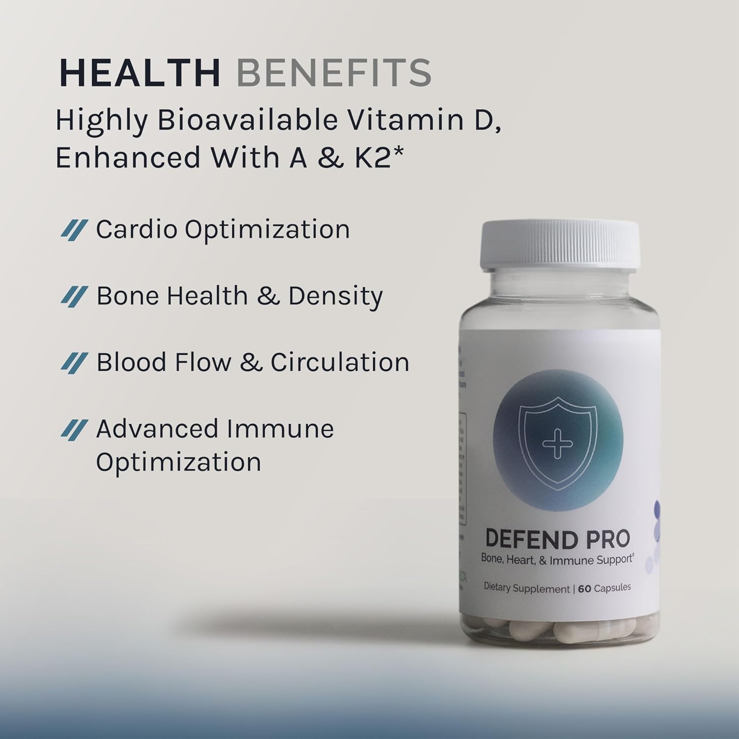 InfiniWell Defend Pro - Vitamina A, D3 y K2, 60 Cápsulas