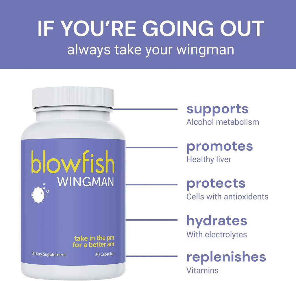 Blowfish Wingman | Suplemento con DHM + L-Cisteína + Electrolitos
