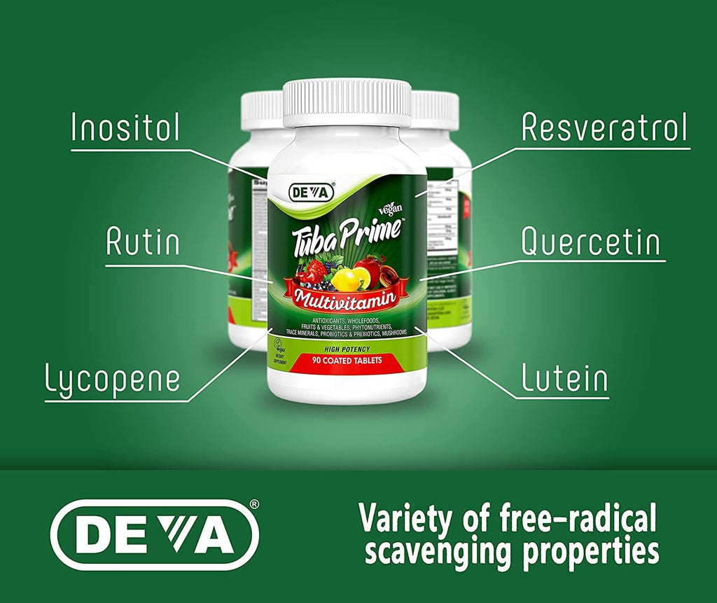 DEVA Tuba Prime Multivitamínico Vegano de Alta Potencia - 90 Comprimidos (2 Unidades)