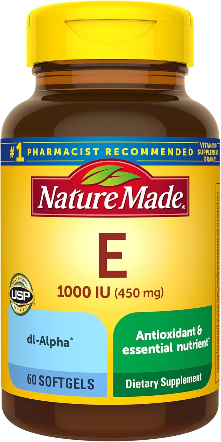 Vitamina E 450 mg (1000 UI) dl-Alfa Softgels, 60 Cápsulas (Pack de 3)