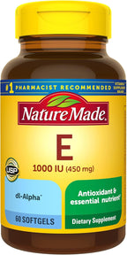 Vitamina E 450 mg (1000 UI) dl-Alfa Softgels, 60 Cápsulas (Pack de 3)