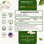 Bricker Labs Mega-Colostrum Cápsulas - Calostro Bovino 1000 mg con 40% IgG, 45 Cápsulas