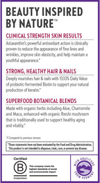 New Chapter Biotin, Vegan Hair, Skin, and Nails Supplement with Fermented Biotin and Astaxanthin - 60 Tablets