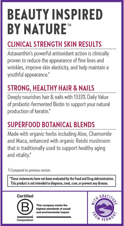 New Chapter Biotina, Suplemento Vegano para Cabello, Piel y Uñas con Biotina Fermentada y Astaxantina - 60 Comprimidos – Image 8