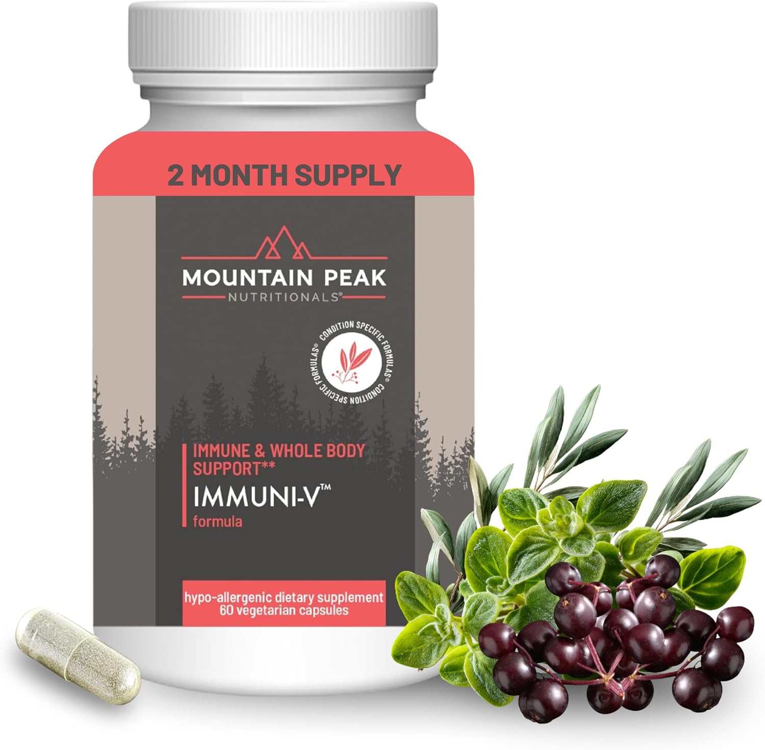 Immuni-T Advanced Immune Support - Suplemento para el Sistema Inmunitario con Vitamina C, A, Zinc y Mezcla de Hongos - 60 Cápsulas Vegetales