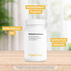 Supersmart - Metilcobalamina B12 1000 mcg Sublingual, Sabor Menta, 100 Comprimidos