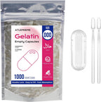Cápsulas de Gelatina Vacías Tamaño 000 - 500 Unidades con 2 Cucharas Dosificadoras