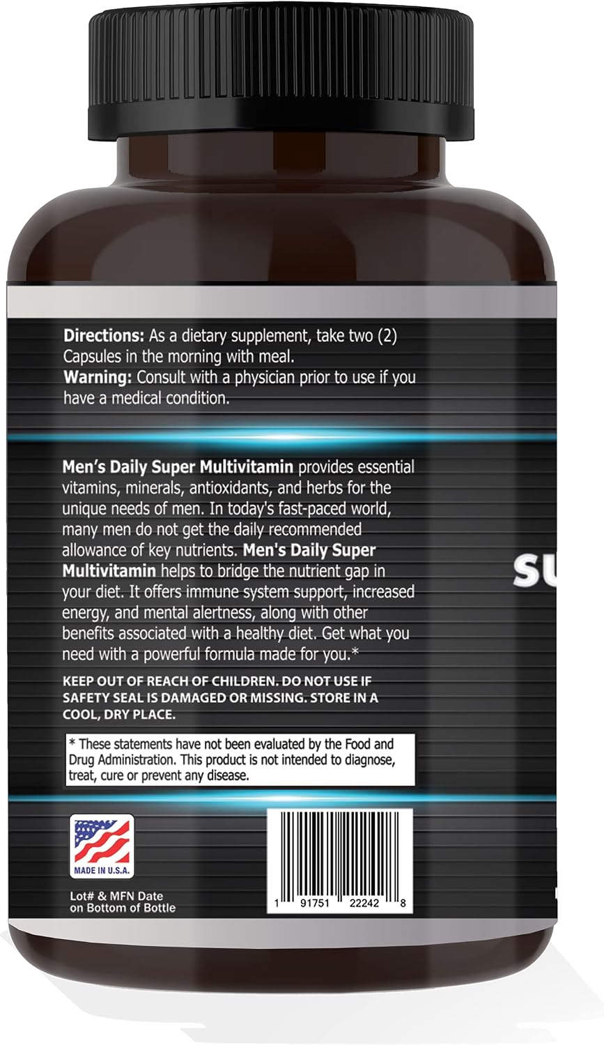 Focus Pharmacology Men's Daily Super Multi-Vitamin para Hombres - 60 Cápsulas