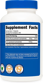 Nutricost P5P Vitamina B6 Activa 100mg, 240 Cápsulas - Piridoxal-5-Fosfato