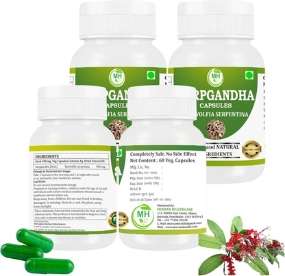 Morsan Healthcare Rauwolfia Serpentina (Sarpgandha) Cápsulas – 4 Pack de 60 Cápsulas Veganas – Image 2