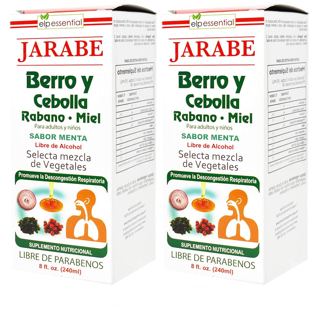 Jarabe Berro y Cebolla Rábano con Miel - 2 Pack de 8 oz cada uno - ELP ESSENTIAL