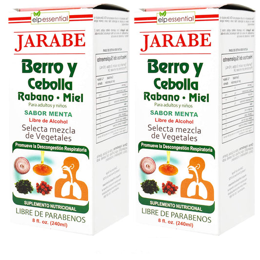 Jarabe Berro y Cebolla Rábano con Miel - 2 Pack de 8 oz cada uno - ELP ESSENTIAL