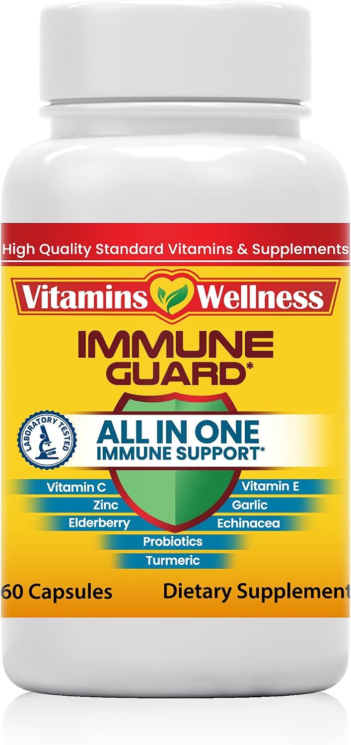 Vitamins Wellness - 10 en 1 Suplemento Inmunidad con Saúco, Zinc y Vitamina C - 60 Cápsulas Veganas