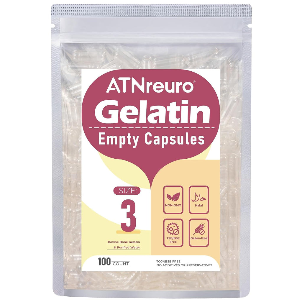 ATNreuro Cápsulas de Gelatina Vacías Tamaño 3 - 100 Unidades