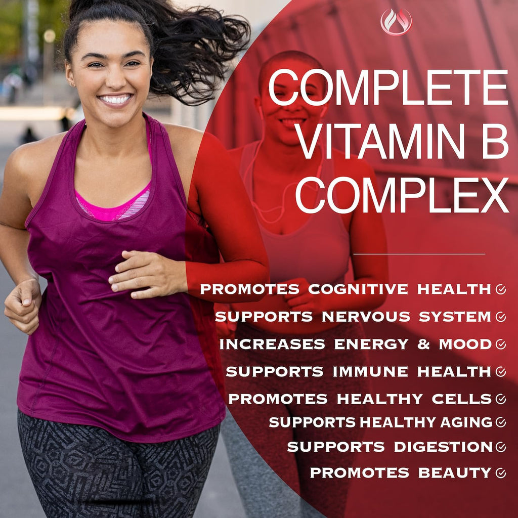 Complejo B Completo con Vitaminas B1-B12, Vitamina C, Biotina e Inositol