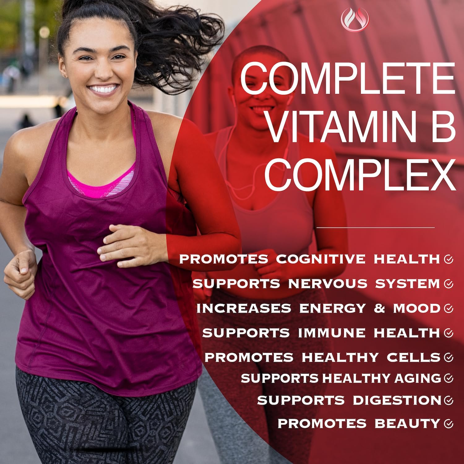 Complejo B Completo con Vitaminas B1-B12, Vitamina C, Biotina e Inositol