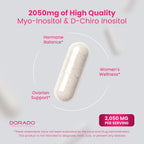 Myo-Inositol & D-Chiro Inositol 40:1 para Mujer - 120 Cápsulas, 2050 mg por Dosis