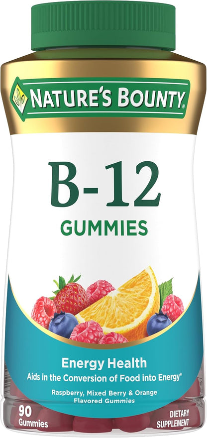 Nature's Bounty Gomitas de Vitamina B12, 500 – El metabolismo energético normal: Ayuda a convertir los alimentos – Image 1