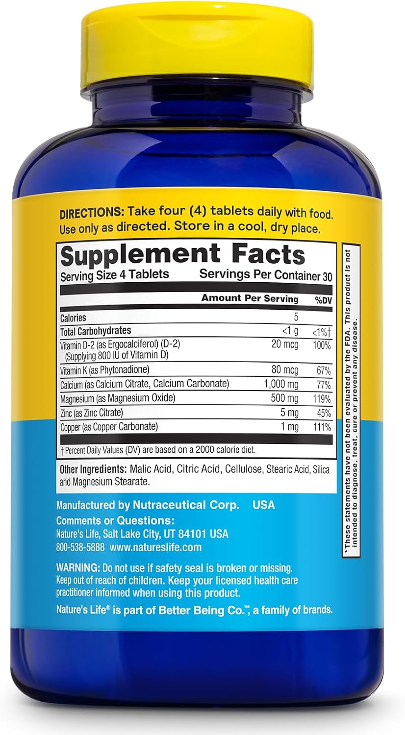 Nature's Life Calcium Citrate & Calcium Carbonate | 120 comprimidos