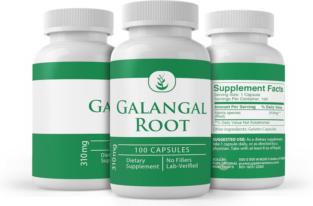 PURE ORIGINAL INGREDIENTS Raíz de Galanga (100 Cápsulas)