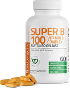 Bronson Super B100 Complejo de Vitaminas B Liberación Sostenida, 120 Comprimidos