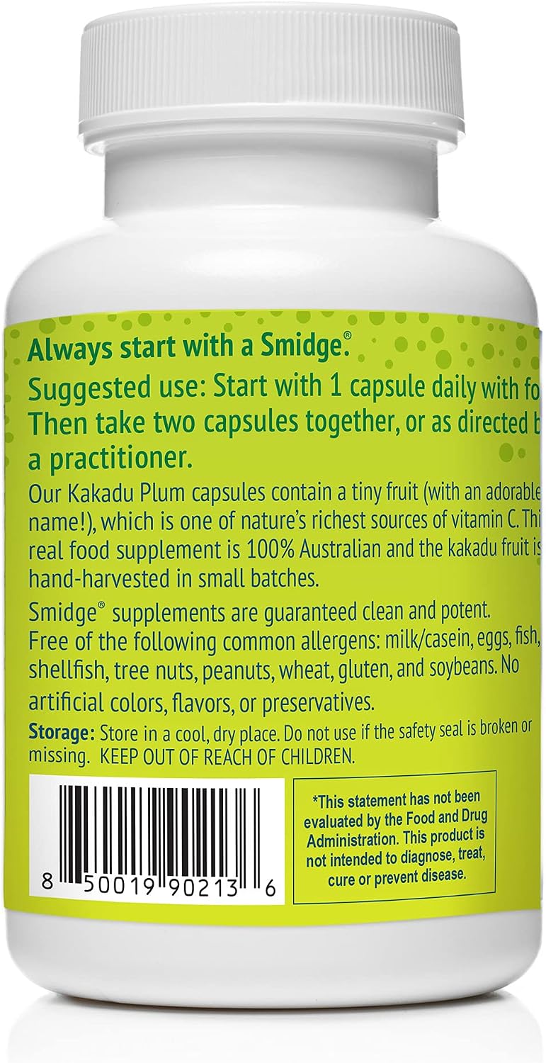 Smidge® Kakadu Plum Cápsulas de Vitamina C Natural, 60 Unidades