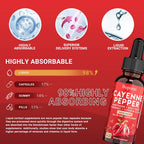 Buporai Gotas de Cayena, Extracto Líquido de Cayena para el Bienestar General, 60 ml, con Vitamina D3 K2 y Remolacha