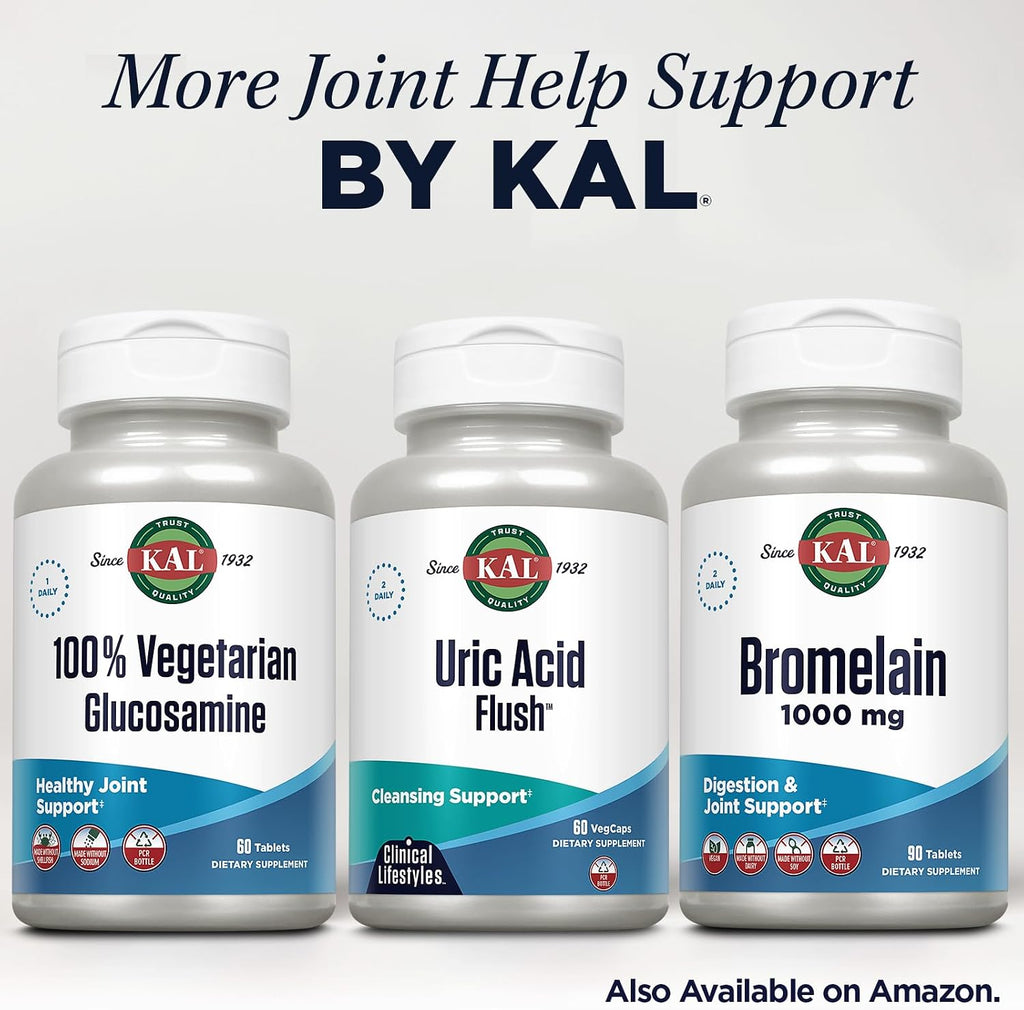 KAL Uric Acid Flush | Mezcla de arándano, apio y más para la comodidad articular | 60 cápsulas vegetales