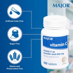 MAJOR Vitamina C-500 mg Ácido Ascórbico - 100 Comprimidos
