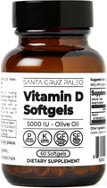 Santa Cruz Paleo Vitamina D3 5000 UI - 60 Cápsulas Blandas con Aceite de Oliva