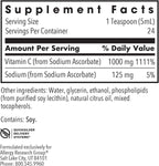 Allergy Research Group ARG Micro Liposomal C 1000 mg - Vitamina C Liposomal Líquida - Antioxidante de Absorción Mejorada - Apoyo Inmunológico y de Colágeno - Hipoalergénico y Sin OGM - 24 Porciones - 120 mL