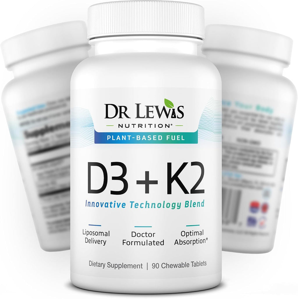 Dr Lewis Nutrition Liposomal Vitamina D3 y K2, 30 comprimidos veganos