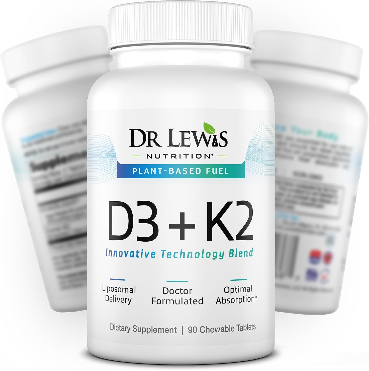 Dr Lewis Nutrition Liposomal Vitamina D3 y K2, 30 comprimidos veganos