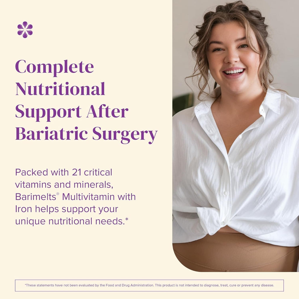 BariMelts Multivitamínico Bariátrico con Hierro, 60 Comprimidos