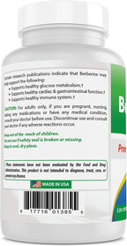 Best Naturals Berberine Plus 1000 mg por ración 120 cápsulas (Pack de 3)