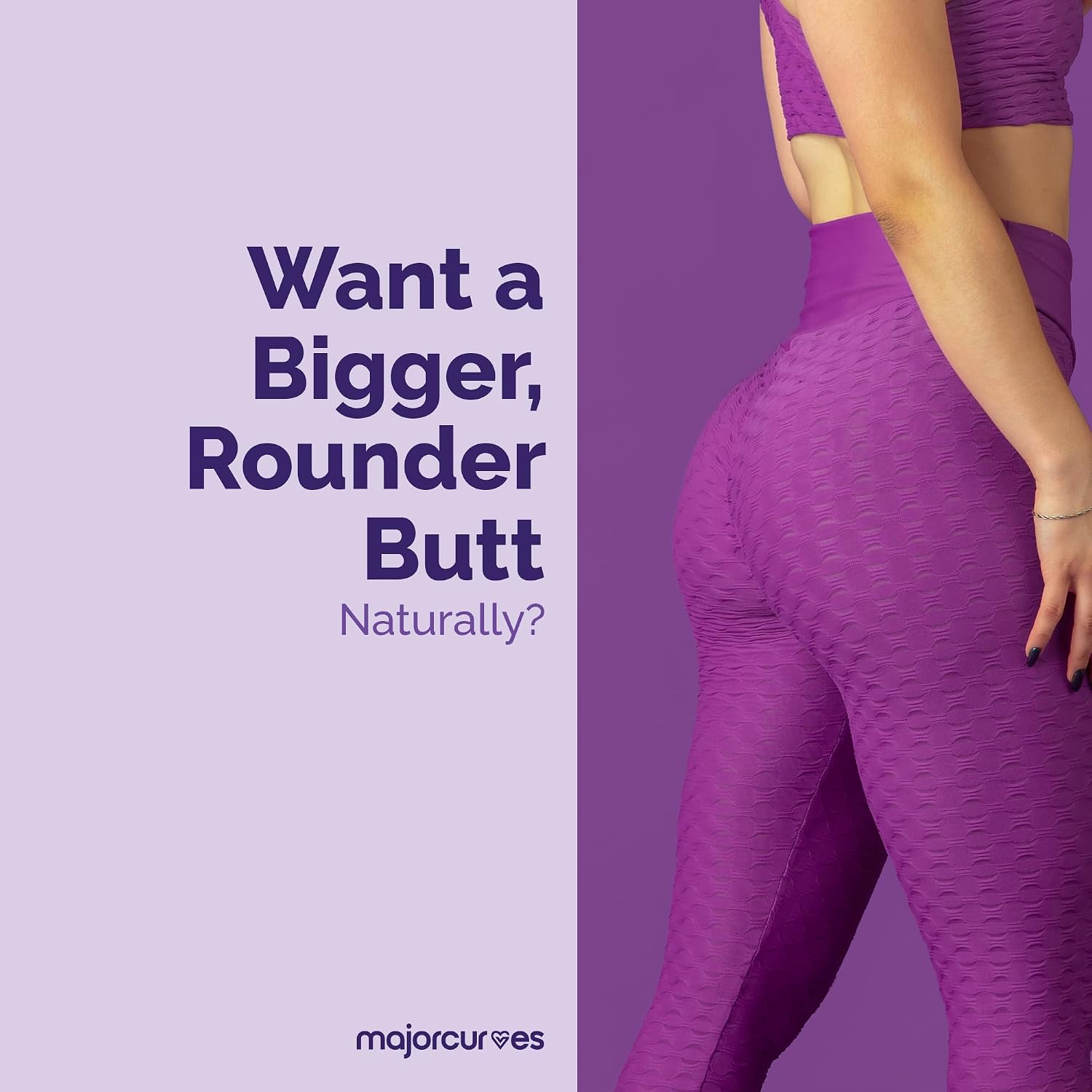 Major Curves Bum Booster Pills – Cápsulas para Aumento de Glúteos y Caderas, Alternativa Natural al BBL con Fenogreco y Ñame Silvestre