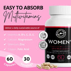 Stellar Labs Low FODMAP Multivitamínico Vegano para Mujeres - Sin Hierro - 60 Cápsulas Vegetales